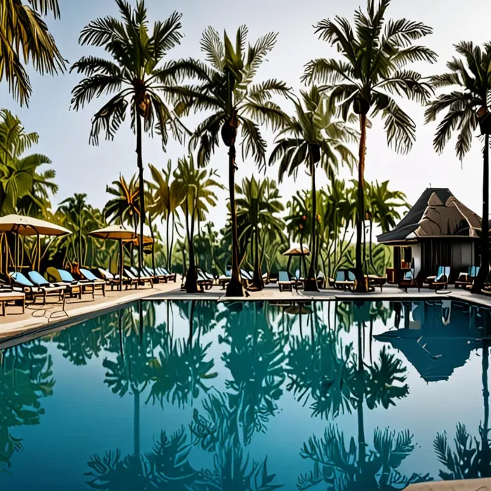 Bể bơi trong resort