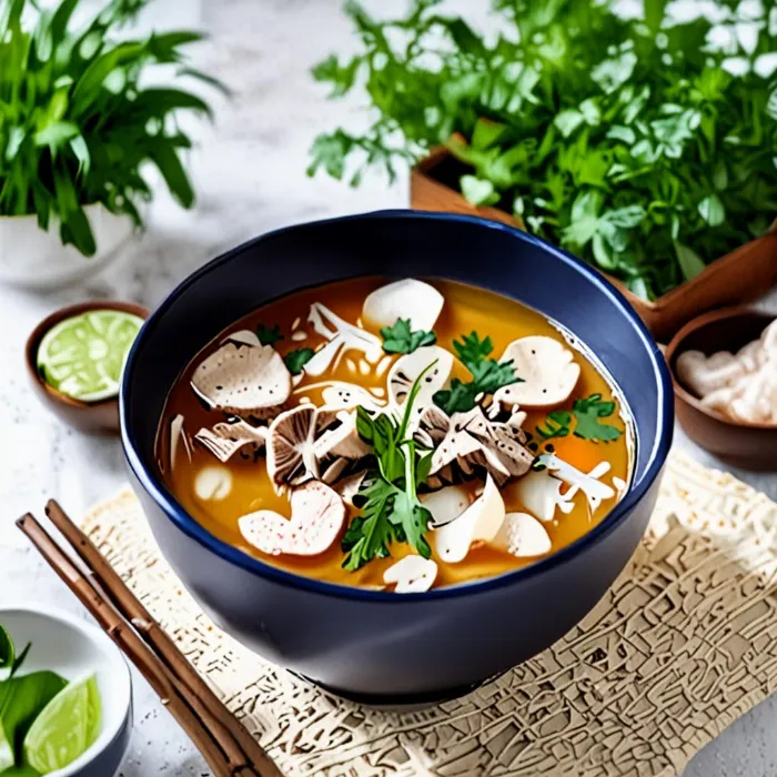 canh nấm nấu thịt băm