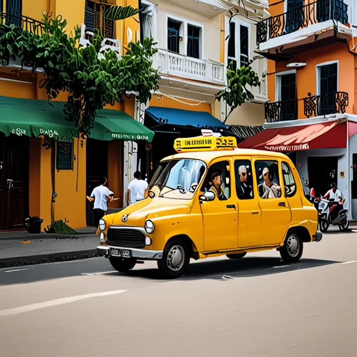 Du khách đi taxi Trà Vinh