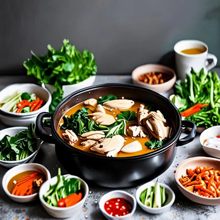 Lẩu gà rau cải