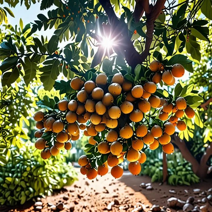 Cây nhãn trĩu quả