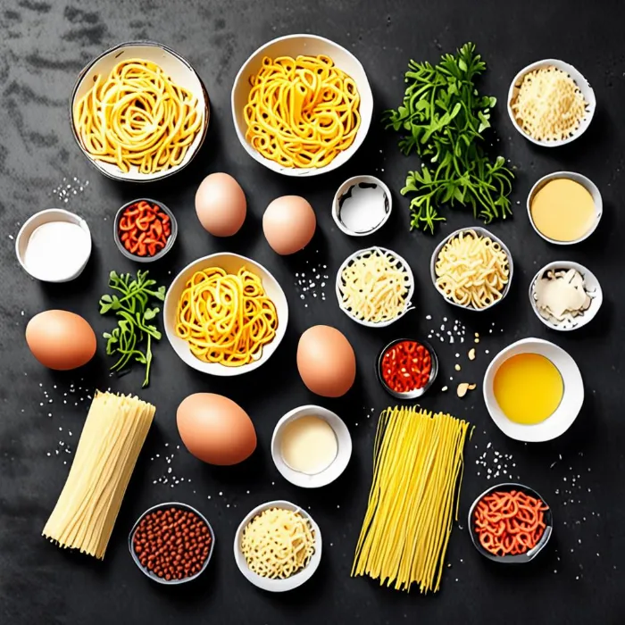 Nguyên liệu spaghetti sốt kem