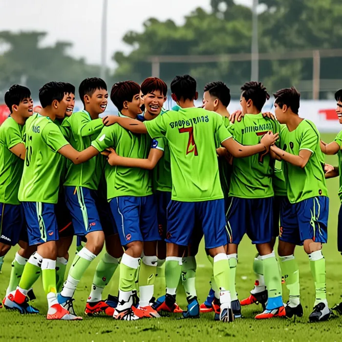 U19 Việt Nam ăn mừng chiến thắng