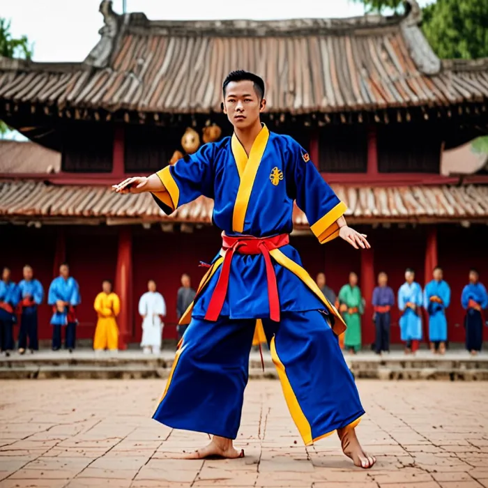 Võ sĩ Vovinam thể hiện đòn thế