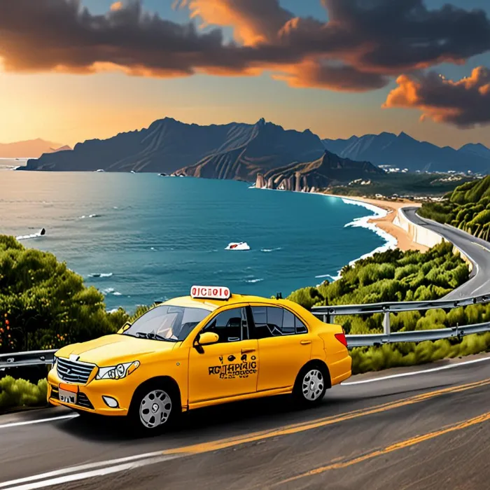 Xe Taxi Thắng Lợi di chuyển trên đường